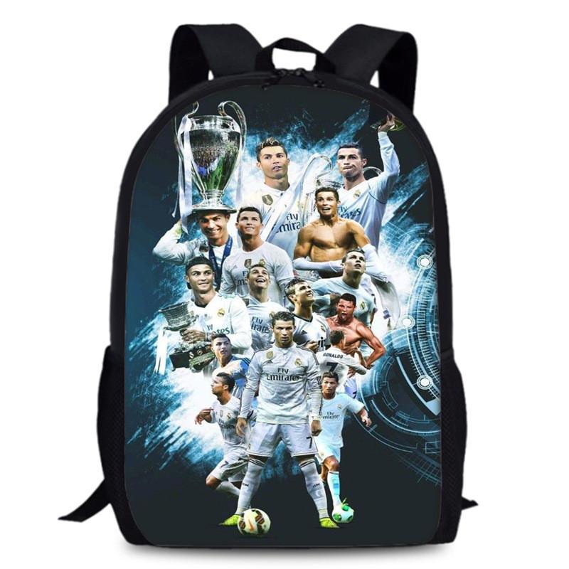 15in Ronaldo Cristiano Oxford Backpack Large Capacity School Bag Sports Travel