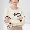 Women's Crew Neck Sweater Autumn Winter Thick Loose Printed Sweater Soft and Comfortable Knit Pullover Sweater