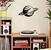 Black Planet Silhouette Metal Wall Decor – Stylish Hanging Art Sign, Elegant Room & Bar Decoration, Perfect for Living Room