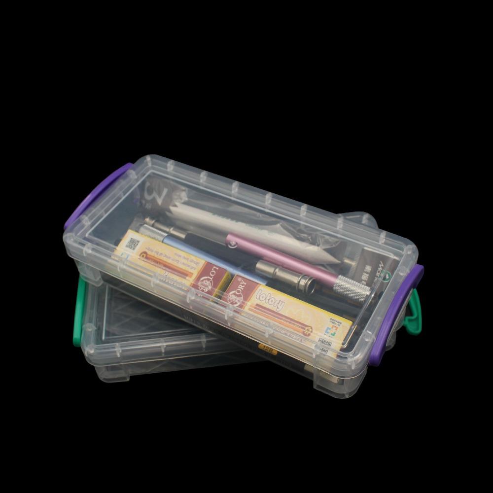 Transparent Pencil Case Plastic Multi Functional Sketch Art Box Large Capacity Double Ear Buckle Art Stationery Box