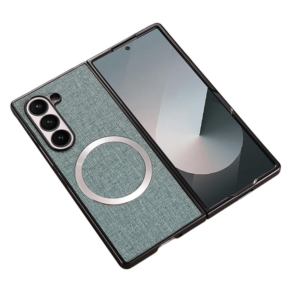 For Samsung Galaxy Z Fold6 5G Case Drop-Proof PC+Cloth Back Phone Cover Magnetic Case