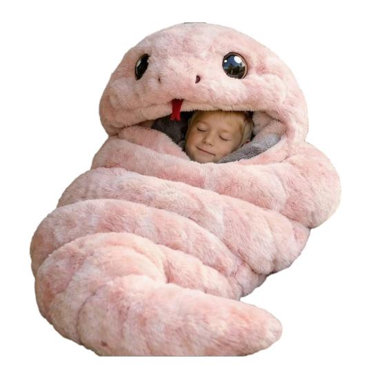 Plüsch-Umschlag-Schlafsack für Erwachsene Katze Frosch Hai Schlange Kaninchen Schlummerbeutel Zuhause Reise Kaltes Wetter Männer Frauen Plüschtier Nickerchenmatte