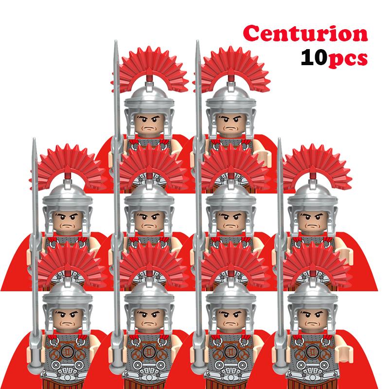 

10pcs Medieval Castle Knights Rome Soldiers Building Blocks Military Ancient Egypt Mummy Figures Warrior Guard Weapons Brick
