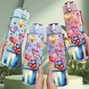 1PC Heart Balloon Gift Print 750ml Color Plastic Sports Water Bottle Leakproof Flip Straw Lid Suitable for Sports Office Home Use