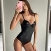 2024 Autumn/Winter Slimming Sexy Suspenders Jumpsuit with PU Splicing - Women's Vest Style