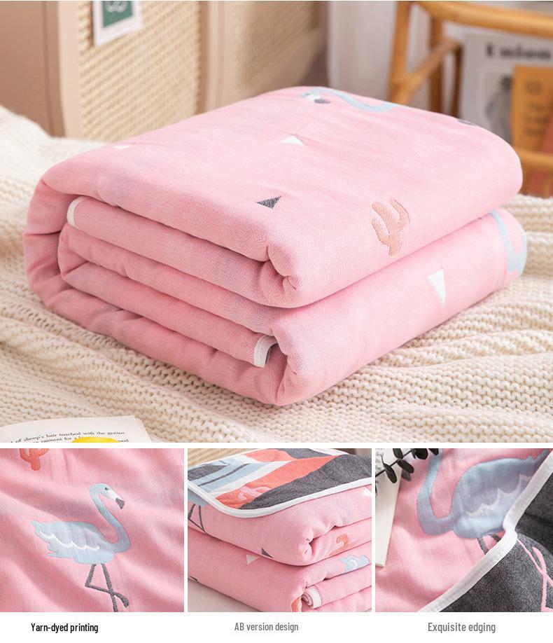 Class A 100% Cotton Six-Layer Gauze Blanket for Children - Lightweight Air Conditioning Quilt, Available In Single/Double Sizes for Summer