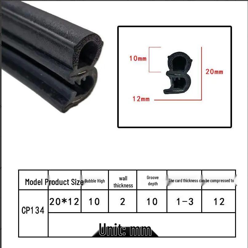 High-Temperature Resistant U-Shaped Rubber Sealing Strip for Dustproofing Electrical Cabinets and Car Doors