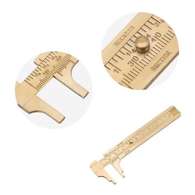 Mini calibrador Vernier de escala deslizante de latón de 80/100 mm, regla de bolsillo para medición
