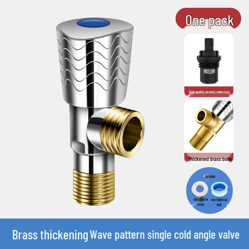 Universal All-Copper Dual Outlet Angle Valve for Household Hot/Cold Water Systems