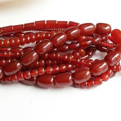 Natural Red Agate Chalcedony Rice and Water Drop Bead Strands for DIY Jewelry Making