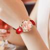 Diamond-Shaped Women's Quartz Watch with Leather Strap, Waterproof, and Suitable for Students and Couples.