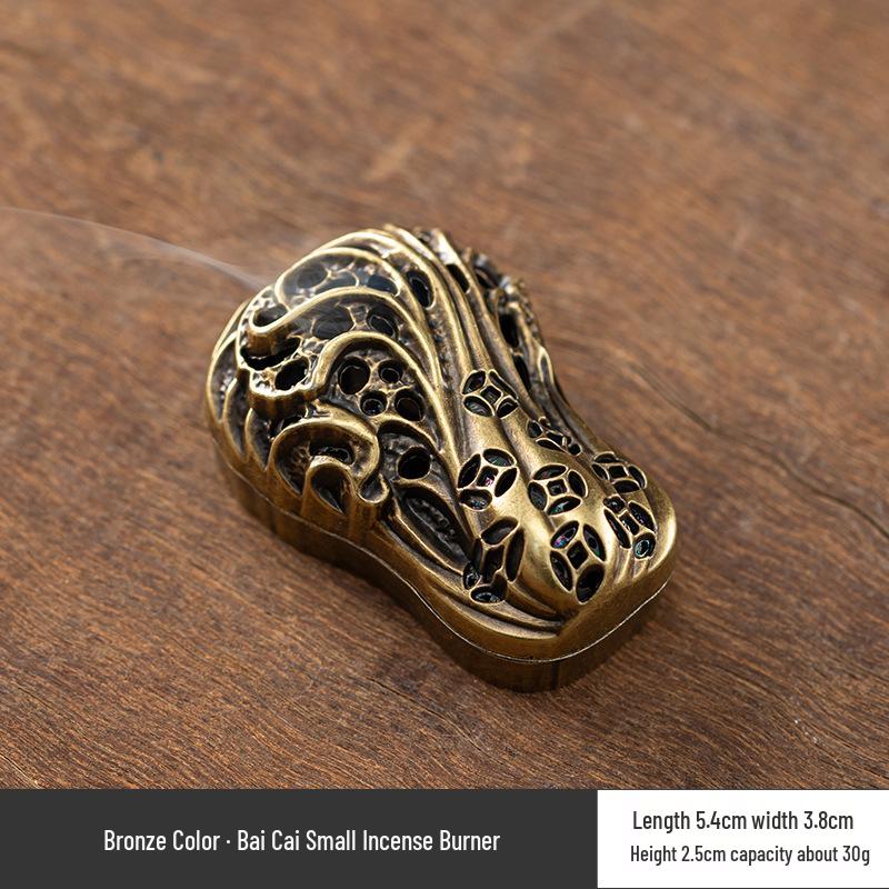 Vertical Baifu Hollow Creative Alloy Incense Burner - Office Decor