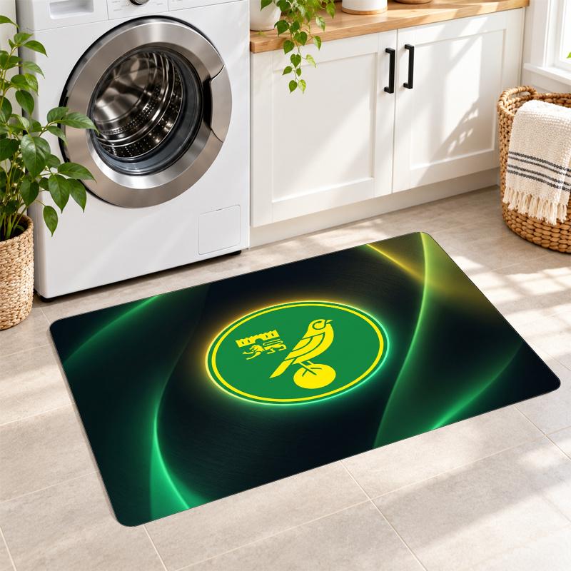 Flannel Kitchen Mat Norwich City Football Soft Area Rug Non Slip Floor Carpet Home Decoration