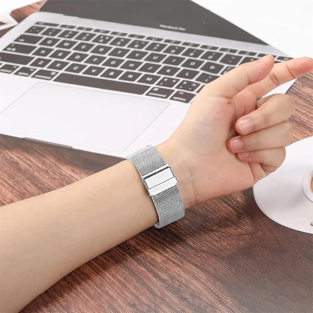 20/22mm Universal Milanese Watchband Quick Release Watch Band Mesh Stainless Steel Strap Wrist Belt Bracelet Silver