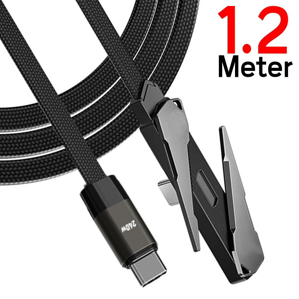 240W USB C L-shaped Bracket Data Cable Type-C To Type-C Data Cable Foldable Stand Fast Charging Cord for IPhone 15 16 17 Xiaomi