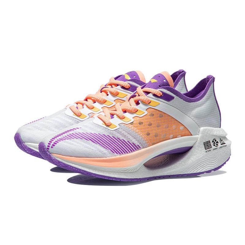 Li Ning Absolute Shadow Dopamine Fabric Shock Absorption Non-Slip Wear-Resistant Low-Top Running Shoes Women sneakers White Purple ARHQ262-3