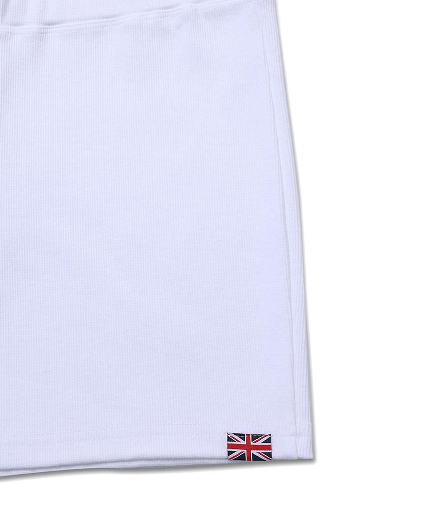 Michikoleondeonkosino Union Jack Ribbed Shorts White