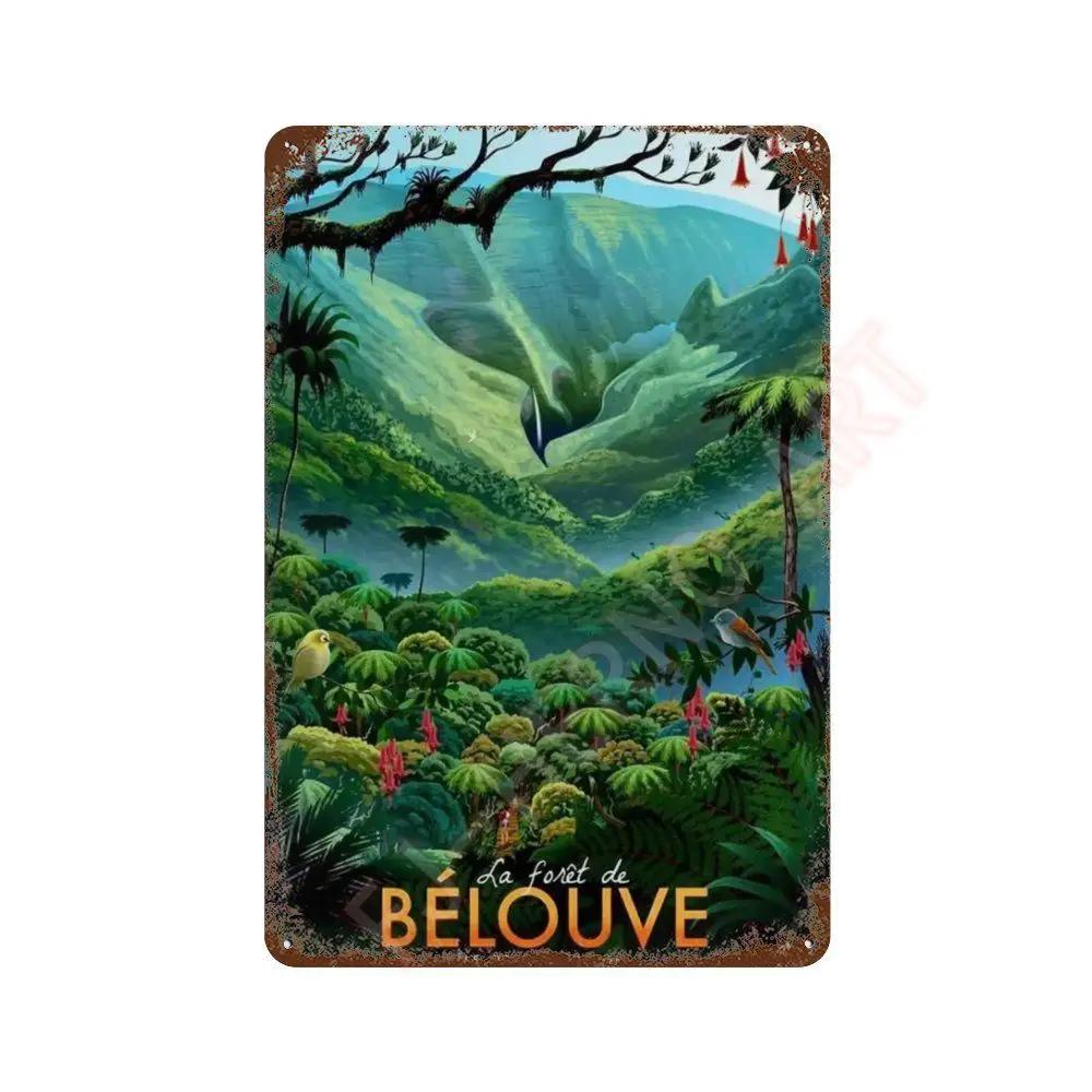 Nordic Travel Poster Aesthetic Vacation Illustration Metal Tin Sign Plaque Wall Mural Plates Home Decoration Kawaii Room Decor