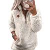 Ladies' Fashionable And Comfortable Half Zipper Solid Color Long Sleeved Casual Top