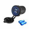 12V-24V Dual USB Charger Socket 5V 3.1A Car Charger with Panel Waterproof Power Adapter Socket Outlet for Car Marine Motorcycle
