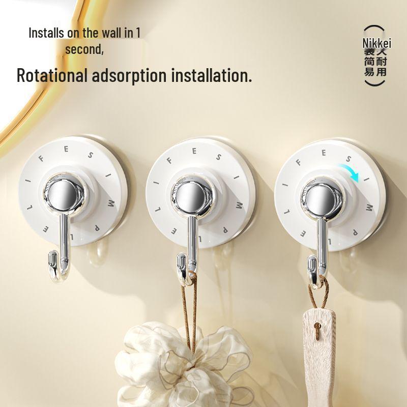 Suction Cup Rotating Adhesive Hook for Kitchen & Bathroom – Strong, Hole-Free, Wall-Mounted