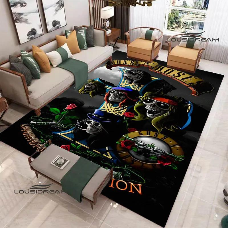 Guns n'roses band retro print carpet fashion home decoration non -slip carpet photography propsmal area rug birthday gift
