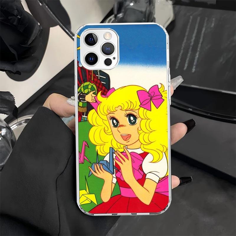 Candy 90s Anime Phone Case for iPhone 11 12 13 Mini 14 15 Plus 16 Pro Max 17 Air 16E 7 8 SE 17ProMax Soft Fundas Cover 11 12 13