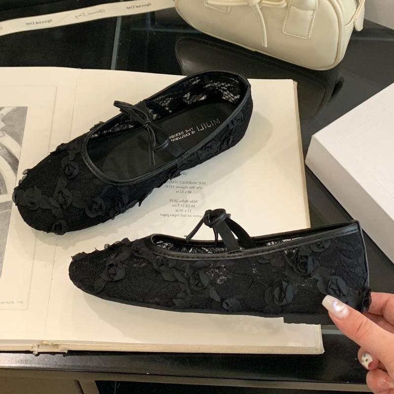 

Модные Элегантные Кружевные Сетчатые Дизайнерские Балетки Женские Милые Банты Круглый Носок Туфли Мэри Джейн Модные Удобные Летние Повседневные Туфли 39 чёрный