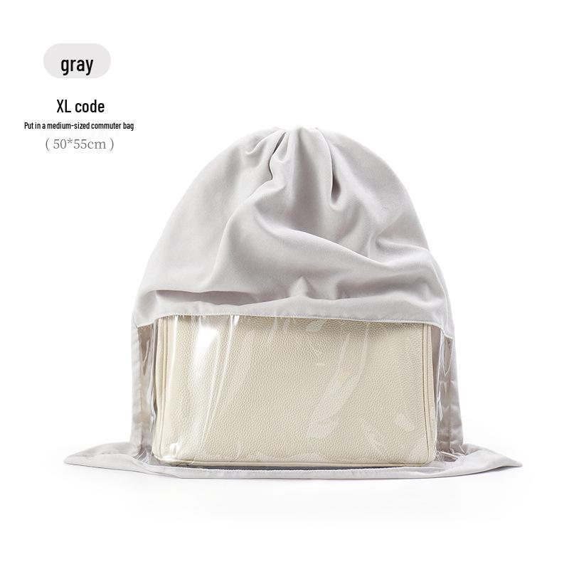 Luxury Transparent Moistureproof Drawstring Storage Bag with Breathable Dustproof Flocking