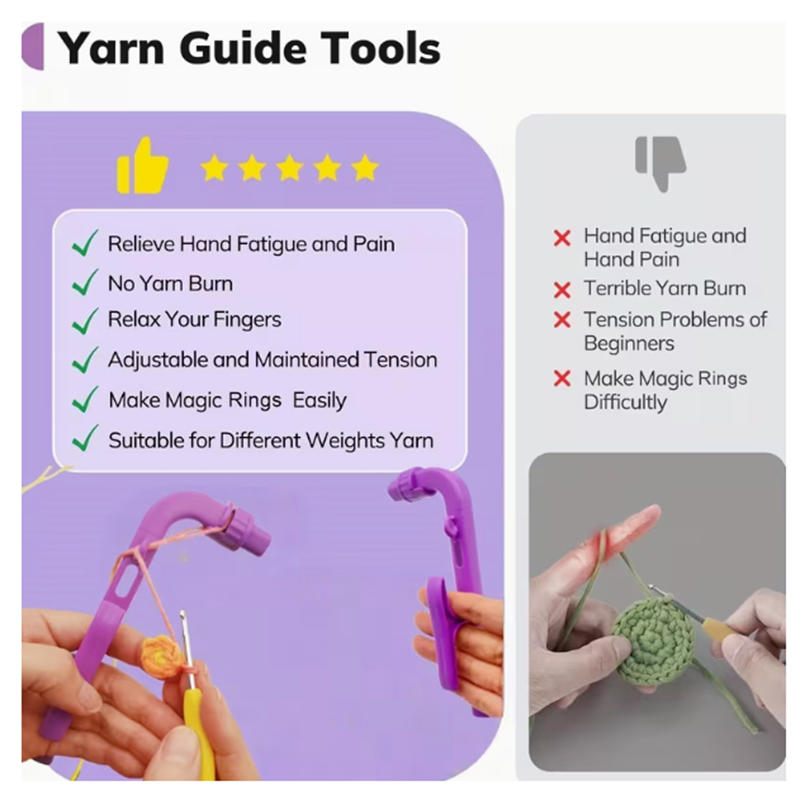 Crochet Helper Tool for Beginners Practical Crochet Accessory Handmade Knitting Knit Craft Diy Tools - Suitable for Home Travel Daily Use High Quality