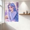 Sexy Dreamy Ethereal Woman with Pastel Blue Hair Tin Sign - Vintage Metal Wall Decor for Bedroom Home Bar Pub 8x12 Inch Art Post
