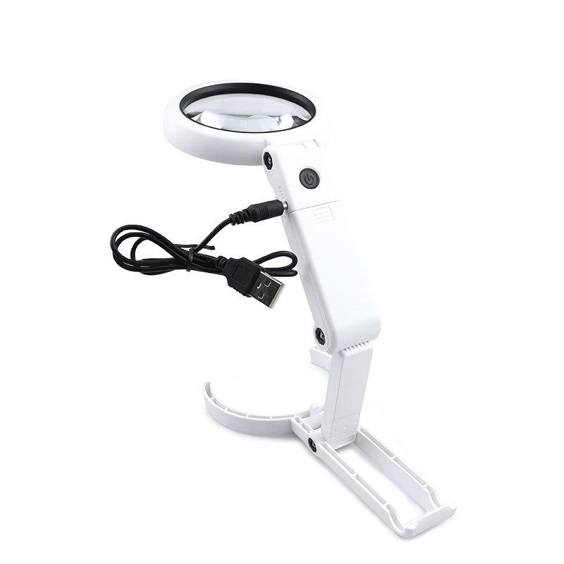 Faltbare LED-Lupe, 11x & 5x, Handheld/Tisch für Lesen, Reparatur und Schmuckbegutachtung