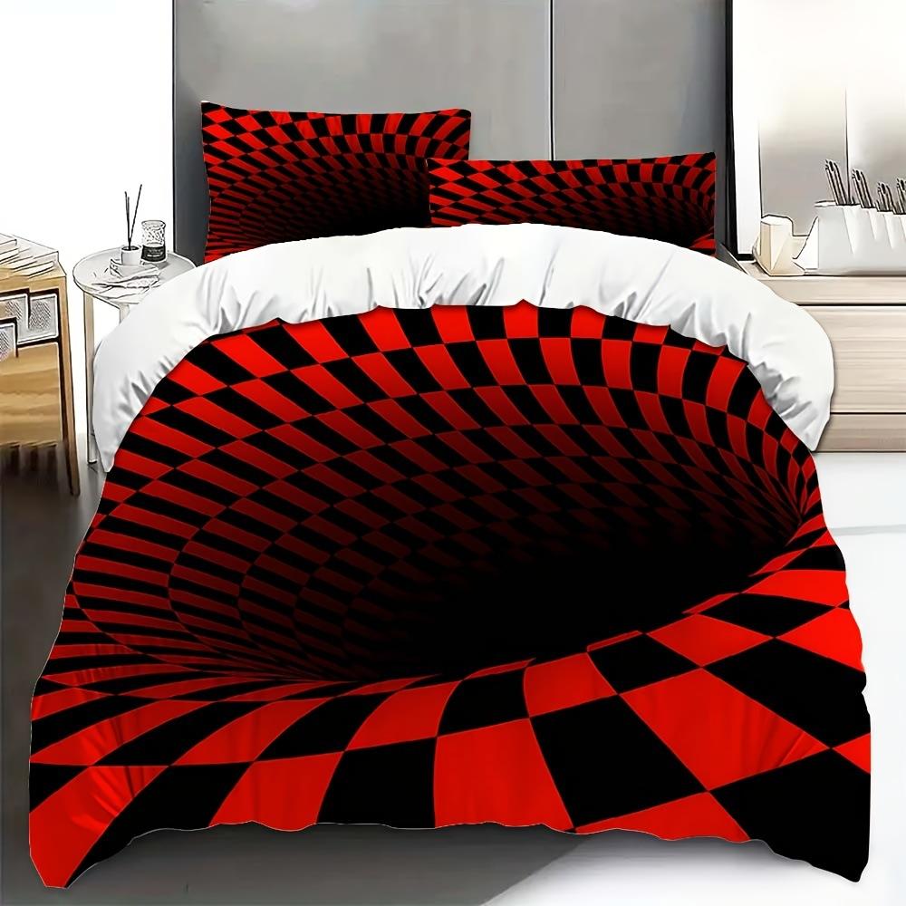 Black Hole 3D Duvet Set Psychedelic Geometric Pattern Digital Printing Bedding Three-Piece Set