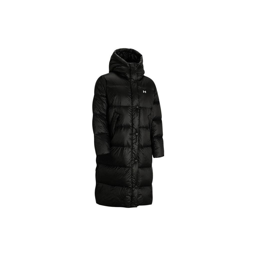 Under Armour Long Down Jacket With Logo Print Women Outerwear Black 1373458-001