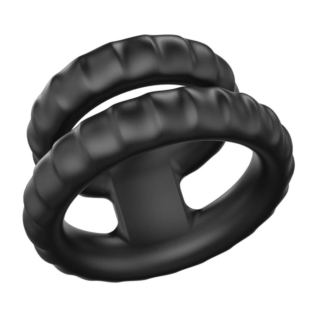 Silicone Double Penis Ring Delay Ejaculation Cock Rings Male Dick Erection Erotic CockRings Multi Wearing Ways Sex Toys for Men