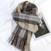 Plaid Scarf Women's New Winter Imitation Cashmere Retro Scarf Thickened Warm Shawl