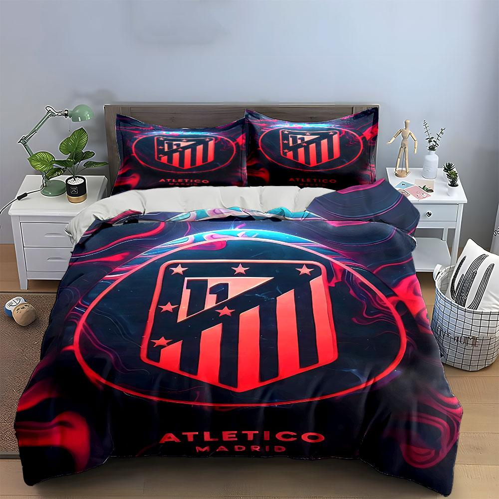 """Atletico Madrid Bettwäscheset"" Bettwäsche Bettbezug-Set Bettbezug Kissenbezüge""" (1 * Bettbezug 2 * Kissenbezüge, ohne Bettdecke)