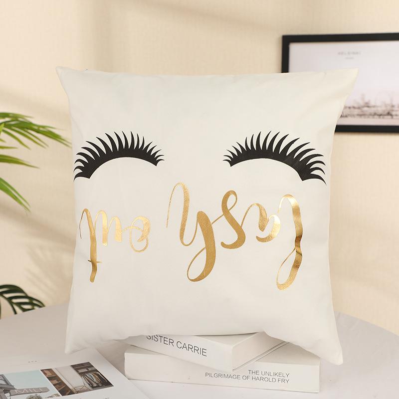 Kissenbezug im nordischen Stil, quadratisch, kurzer Plüsch, bronziert, Sofa, Schlafzimmer, Kissen, Auto, Büro, Lendenkissen, weich