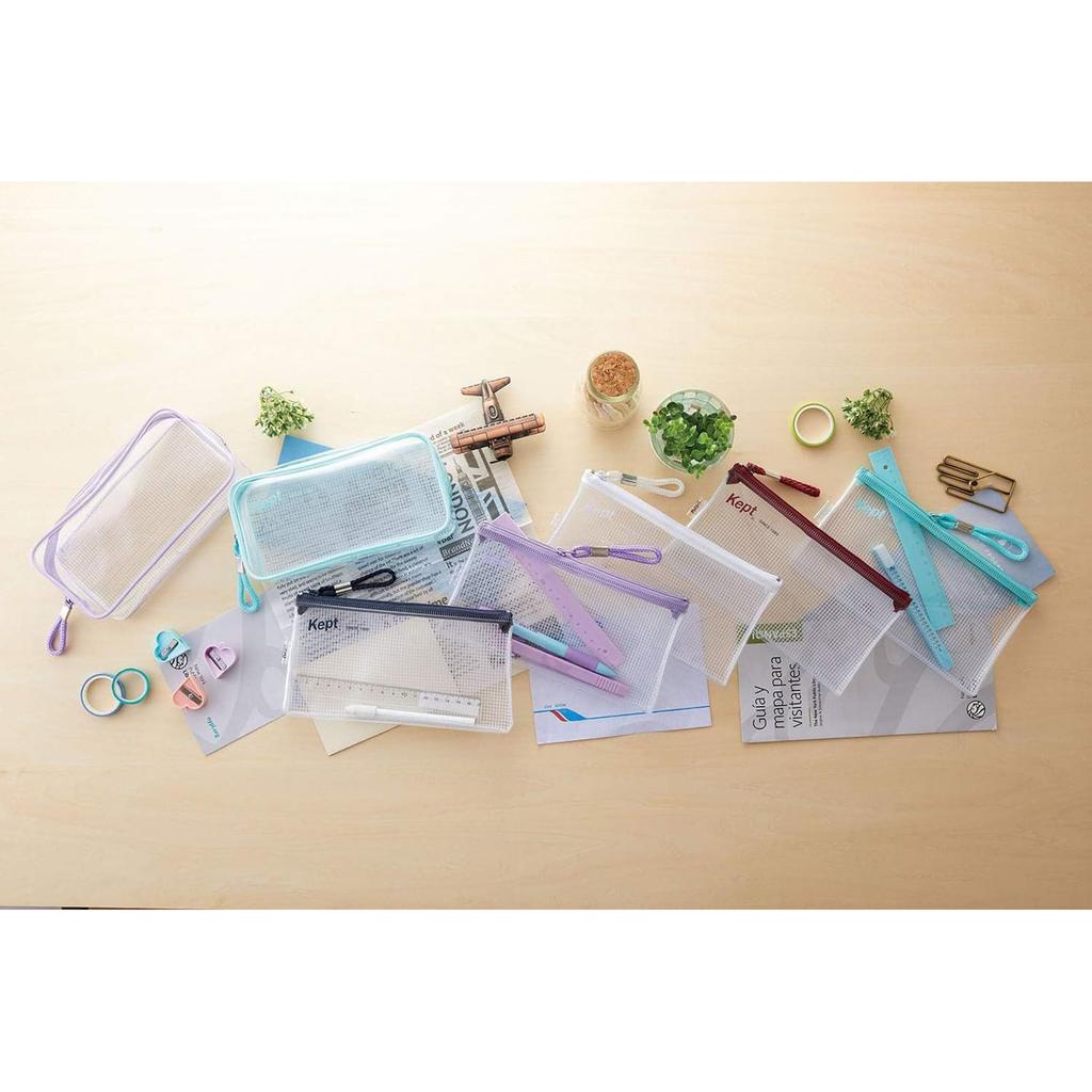 Raymay Fujii Klarsicht-Federmäppchen, Stiftebeutel, Dunkelblau, KPF603K