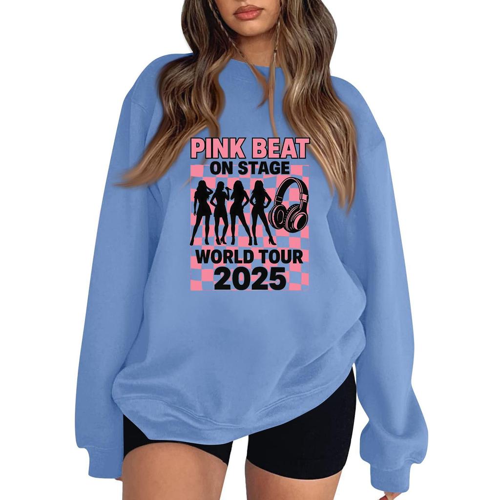 Damen Modisches Und Lässiges Langarm Rundhals Bedrucktes Sweatshirt