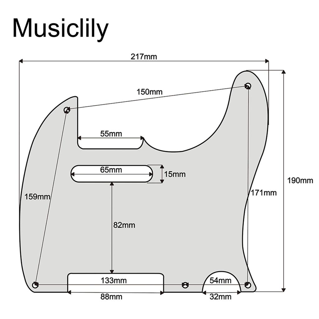 Musiclily Pro Vintage TL Telecaster Pickguard for Standard Fender Telecaster Electric Tortoiseshell Pickguard 5-Hole USA/Mexican Guitars, 4-Piece