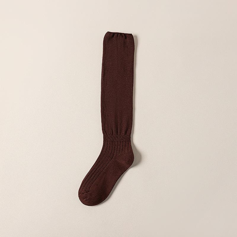 Lady Spring and Autumn Elderly Yuezi Loose Mouth Long Tube Pile Pile Cotton Socks