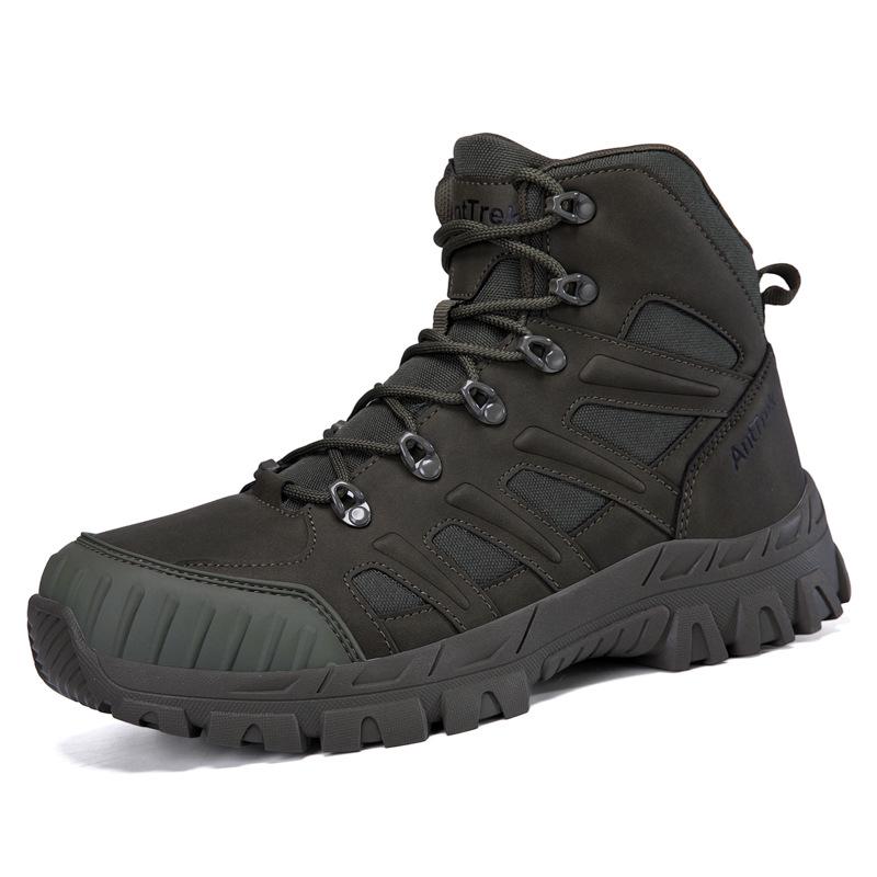 Breathable Waterproof High-Top Tactical Hiking Shoes for Outdoor Desert Mountaineering 43 армия зеленый