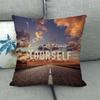 Coastal Scenery - Coconut Language Text Digital Printing Short Plush Pillow Covers For Car Sofa Office Cushion Cover Home Goods