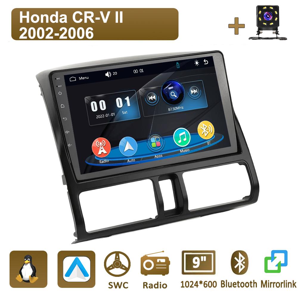 

Icreative Car Radio Multimedia MP5 Player Head Unit Stereo BT For Honda CR-V II 2002-2006 чёрный