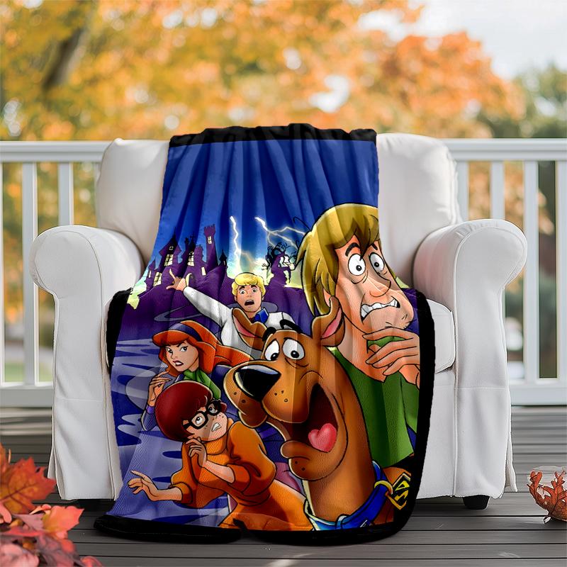 Scooby Doo Flannel Blanket Soft Warm All-Season Throw, Design for Camping, Car Travel, Hiking Sofa, Bed, Office Perfect Gift for Parties