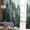 Watercolor Forest Bird Dark Green Bedroom Curtains Tulle Sheer Curtain Living Room Home Decor Voile Drapes