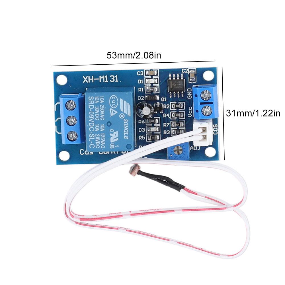 XH-M131 5V 12V 24V Light Control Switch Detection Sensor Automatic Light Control Switch Photo Resistor Relay Light Detection