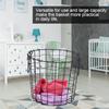 Household Bathroom Iron Dirty Clothes Laundry Basket Storage Holder Organizer