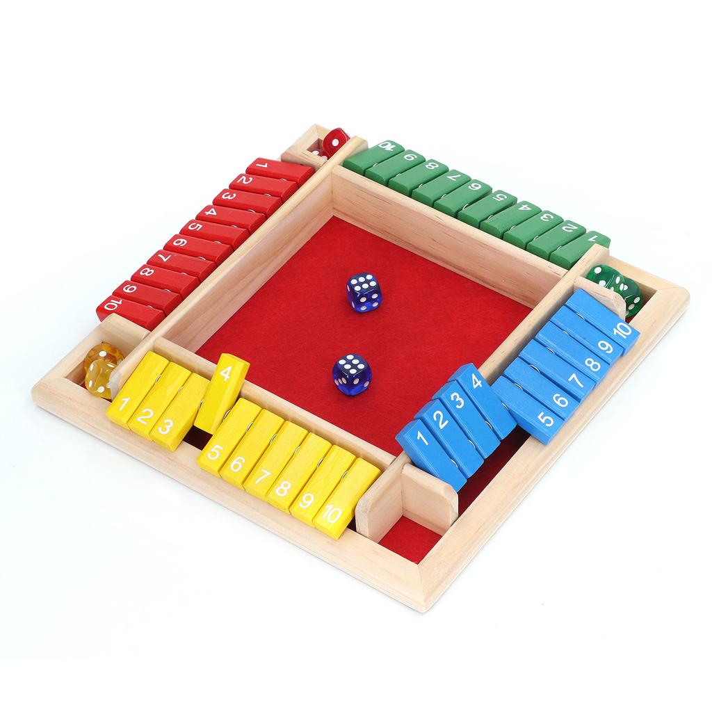 Wooden Dice Board Game Home Pub Holiday Party 4 Players Family Table Math Games for Adults Kids